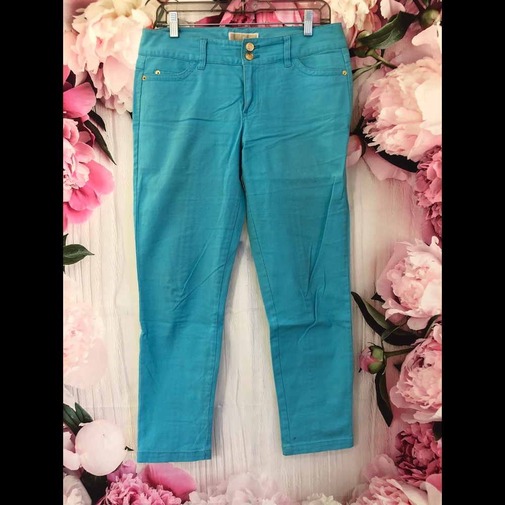 Michael Kors teal skinny pants summer size 6